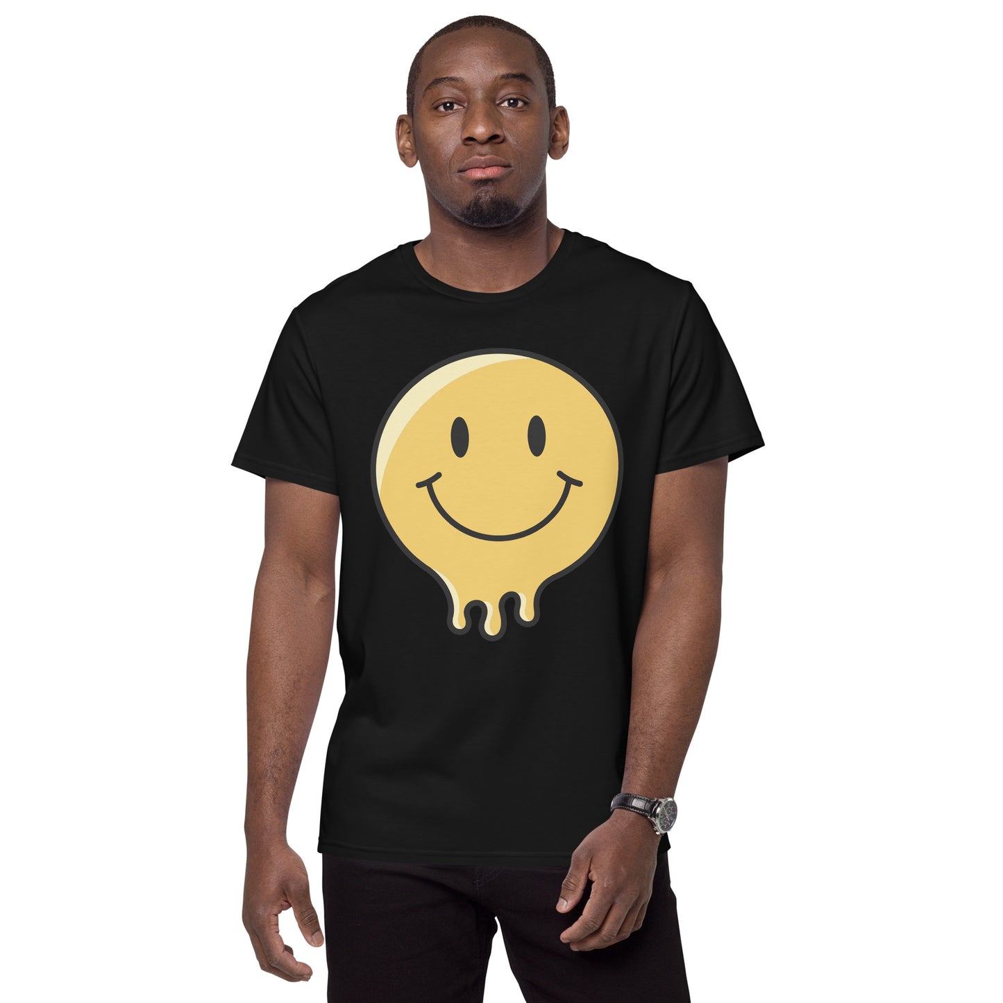 Men's premium cotton t-shirt (Smiley Melt)