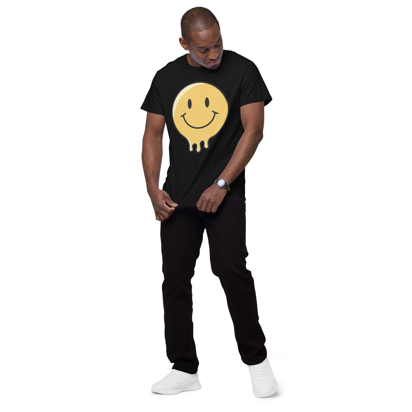 Men's premium cotton t-shirt (Smiley Melt)